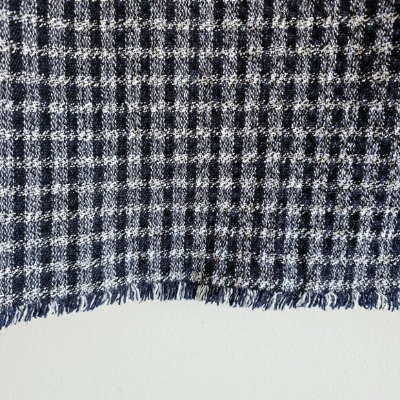 MAXMARA WEEKEND Gingham Tweed Plaid Checked Fringe Hem Shift Dress Sleeveless 6 - Picture 7 of 12